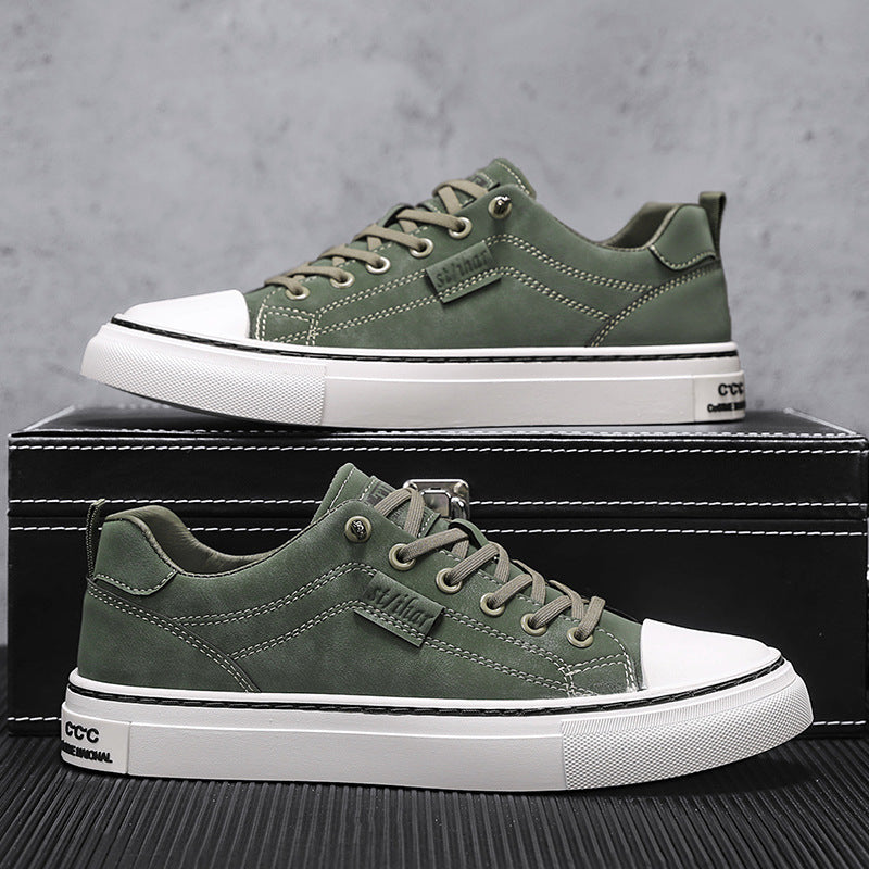 Herren klassische Low-Top Sneaker im Canvas-Look mit verstärkter Zehenkappe und gepolstertem Komfortfußbett Drune