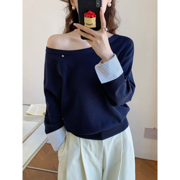 Damen lässiger Pullover mit abnehmbarem Innenarm Drune