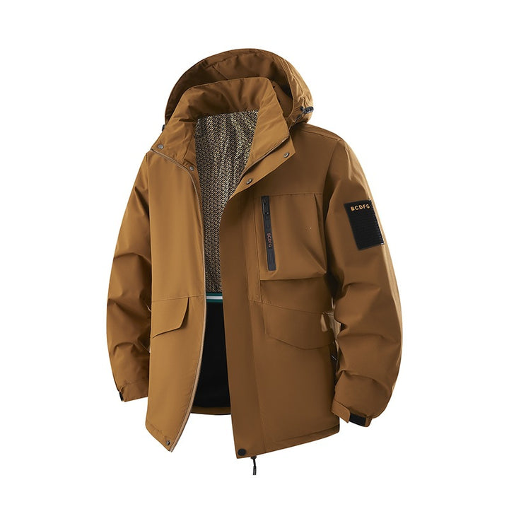 Herren Wasserdichte Outdoor-Multifunktionsjacke mit Kapuze & Fleece-Innenfutter Drune