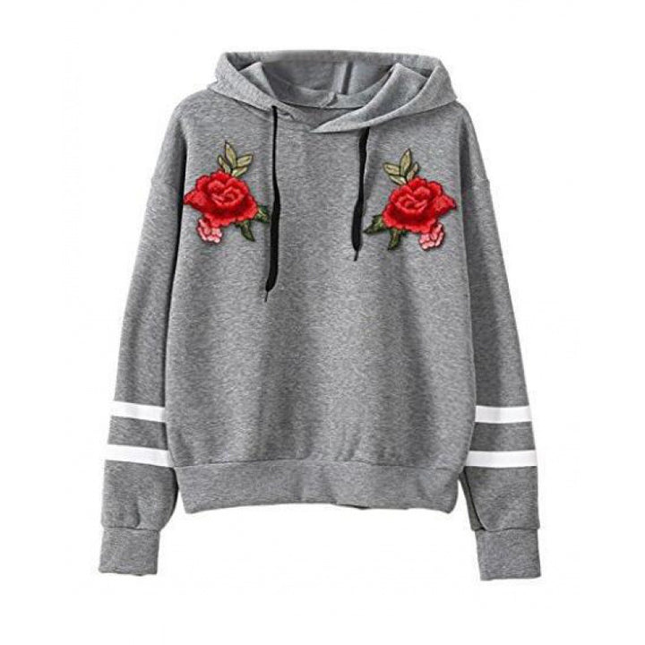 Damen Sweatshirt mit hochqualitativen Rosenstickereien Drune