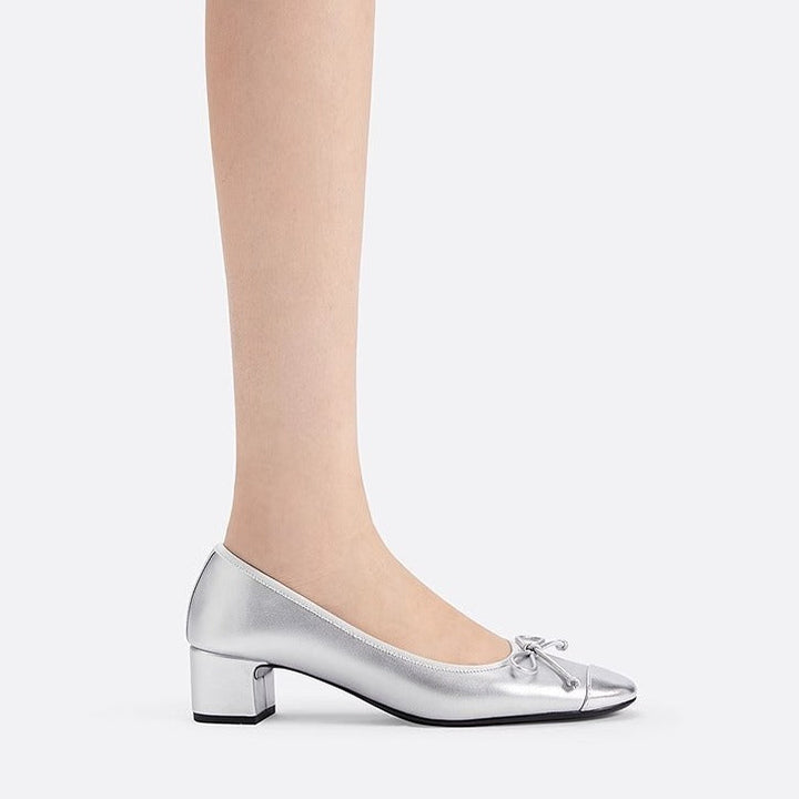 Damen Ballerinas mit elegantem Schleifendetail und glänzendem Obermaterial Drune