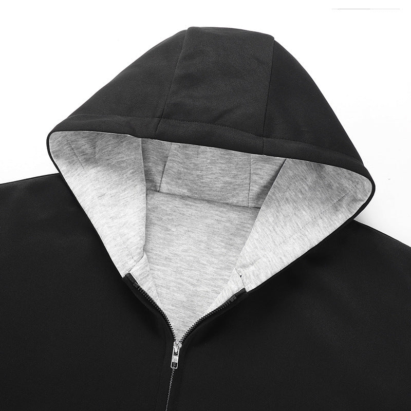 Herren Modische Kapuzenjacke mit hohem Kragen Drune