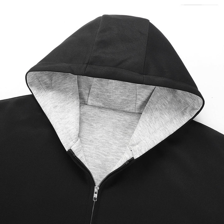 Herren Modische Kapuzenjacke mit hohem Kragen Drune
