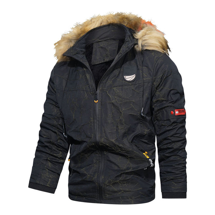 Herren Winterparka mit Kunstfellkapuze, wärmender Thermo-Innenlage und multifunktionalen Taschen Drune