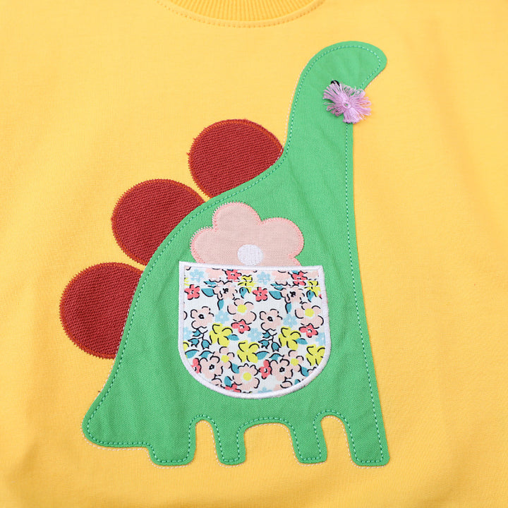 Mädchen Sweatshirt mit kreativem Dinosaurier-Design Drune