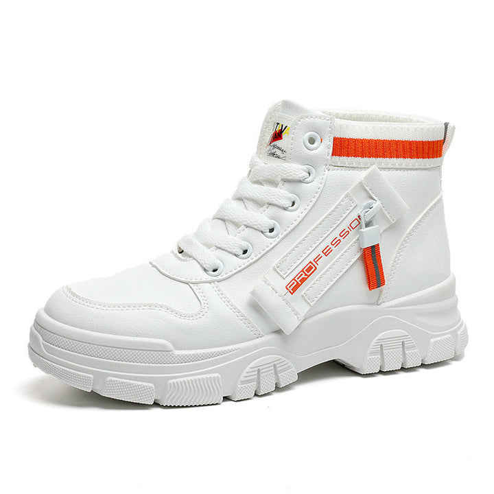 Damen Hohe Sneakers mit modischem Reißverschluss und atmungsaktivem Innenfutter Drune