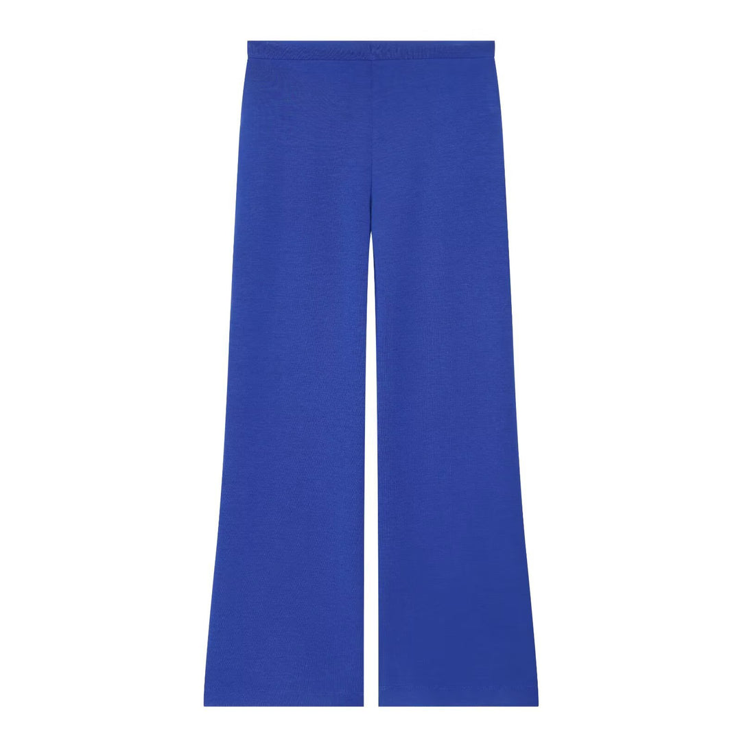 Damen Weite High‑Waist Jersey-Hose mit Tunnelzug und weitem Bein Drune