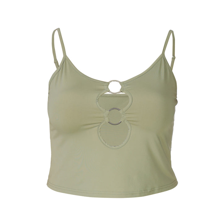 Damen Crop-Top mit einzigartigem Ring-Ausschnitt Drune