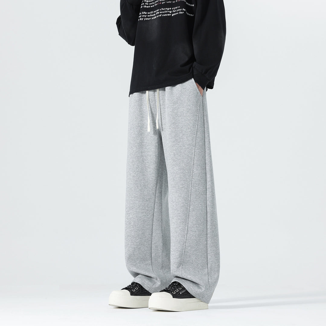Herren Extraweite Sweatpants im Palazzo‑Look mit Tunnelzugbund und Seitentaschen Drune