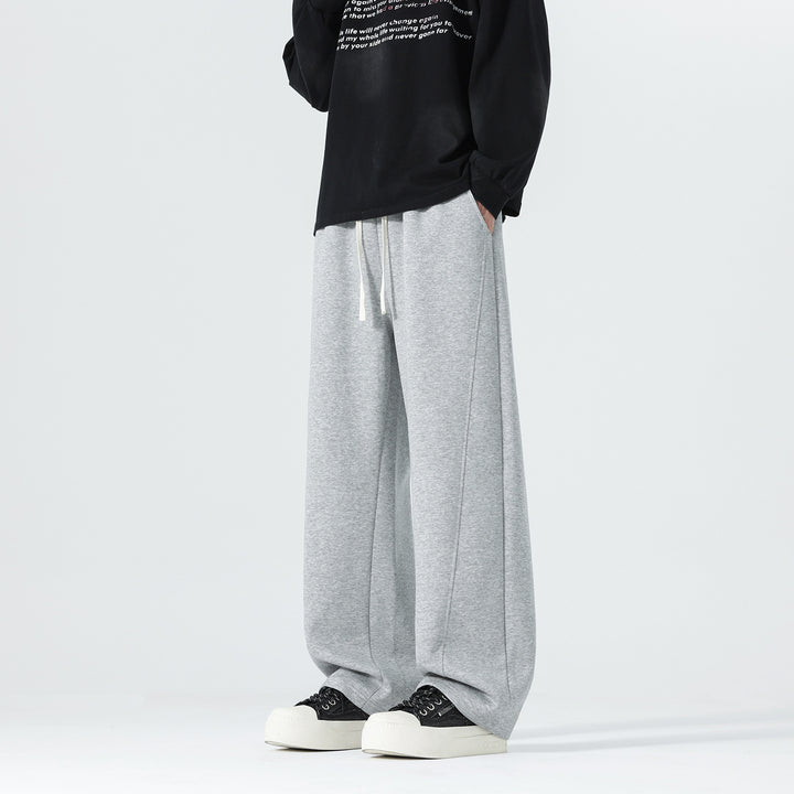 Herren Extraweite Sweatpants im Palazzo‑Look mit Tunnelzugbund und Seitentaschen Drune
