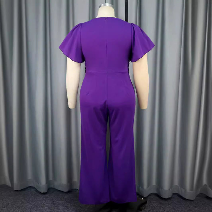 Damen Eleganter Jumpsuit mit asymmetrischem Design und eleganter Schleifenapplikation Drune