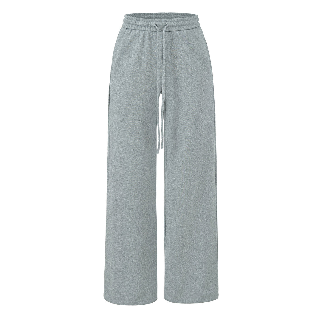 Damen Weite Lounge-Hose mit hohem elastischen Bund und Kordelzug Drune