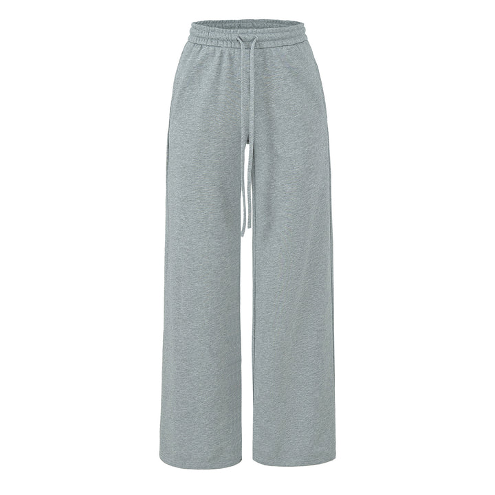 Damen Weite Lounge-Hose mit hohem elastischen Bund und Kordelzug Drune