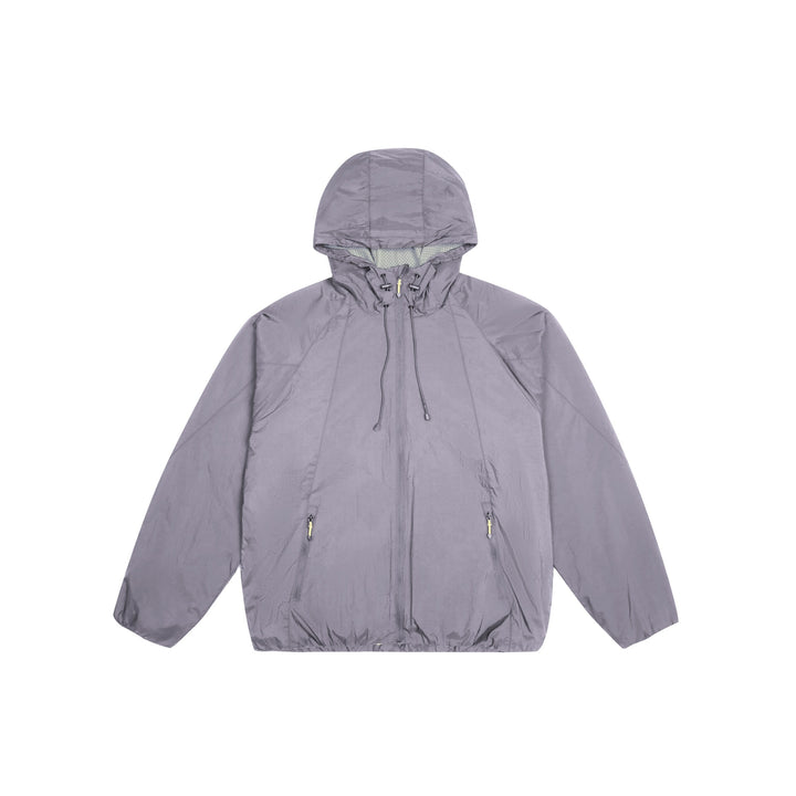 Unisex Leichter Windbreaker mit verstellbarer Kapuze, packbarer Nylonjacke Drune