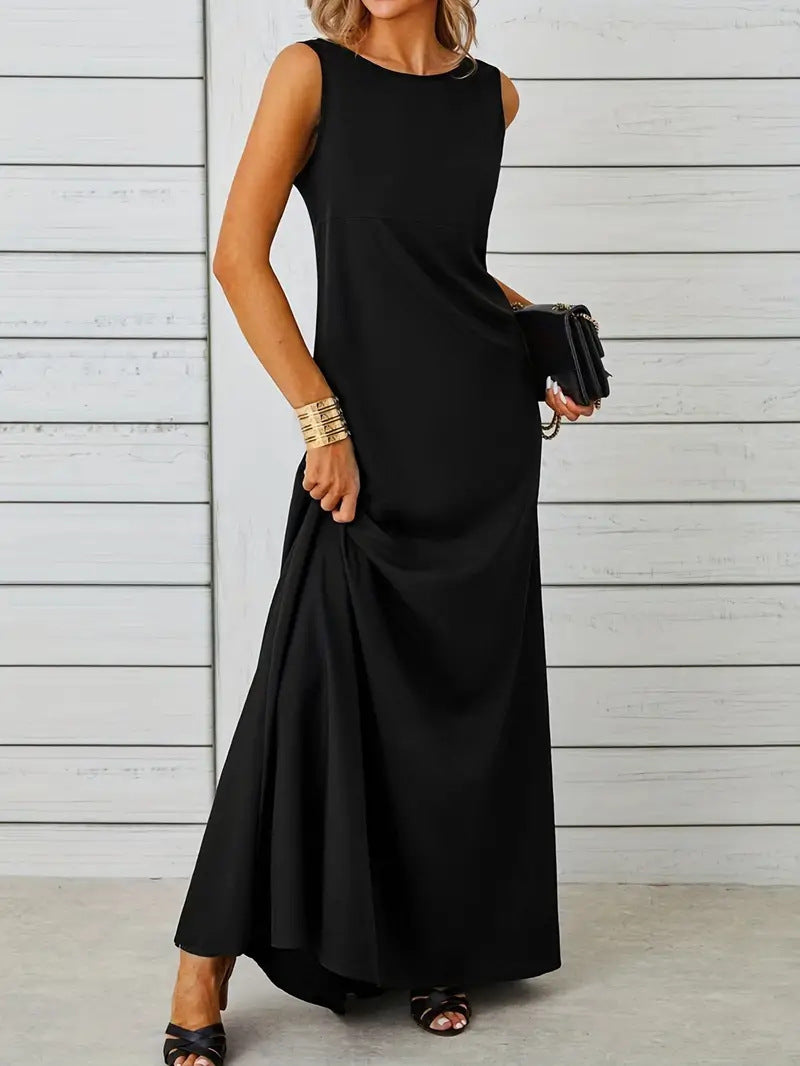 Damen elegantes Maxikleid mit schwingendem Saum und klassischem Schnitt Drune