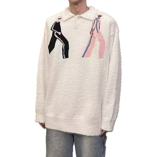 Herren Modischer Strickpullover mit grafischen Akzenten Drune