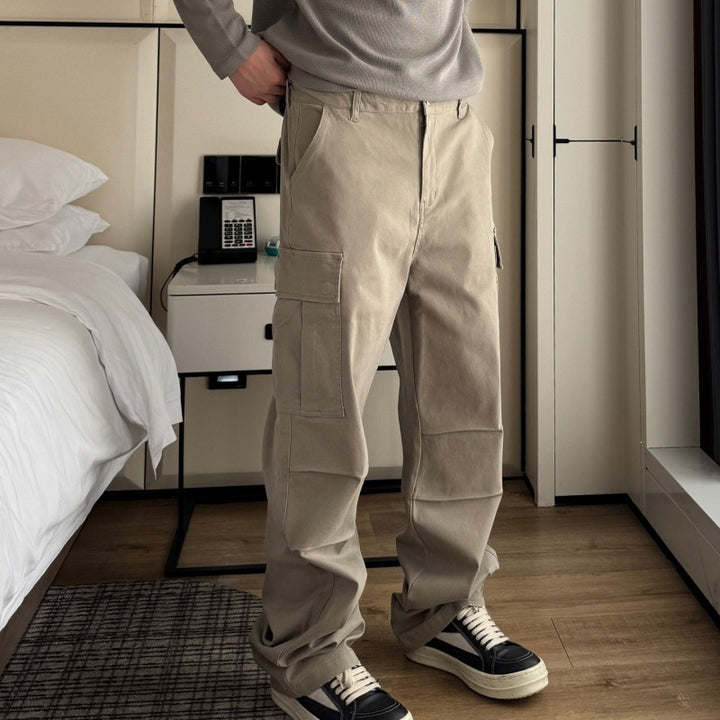 Damen Modische Cargo-Hose mit weitem Schnitt Drune
