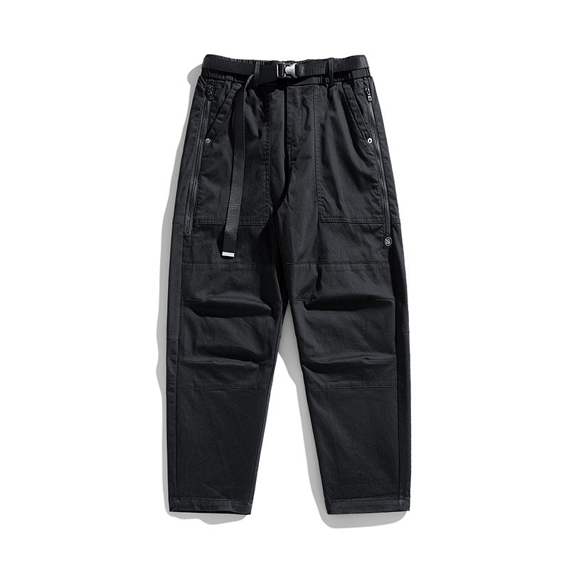 Herren Tapered Utility-Cargohose mit integriertem Webgurt, Kniepaneelen und Reißverschlusstaschen Drune