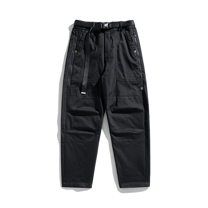 Herren Tapered Utility-Cargohose mit integriertem Webgurt, Kniepaneelen und Reißverschlusstaschen Drune