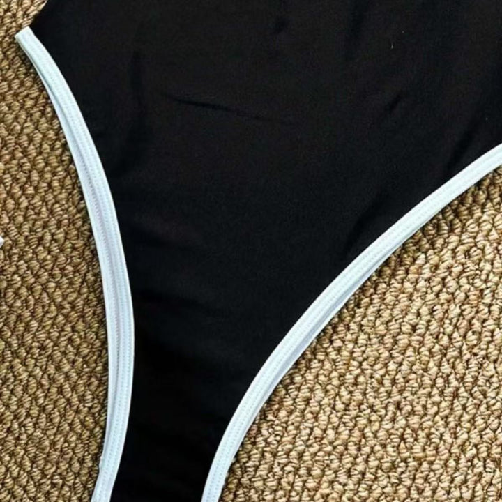 Damen Einteiler Badeanzug mit modischem Bustier und verstellbaren Trägern Drune