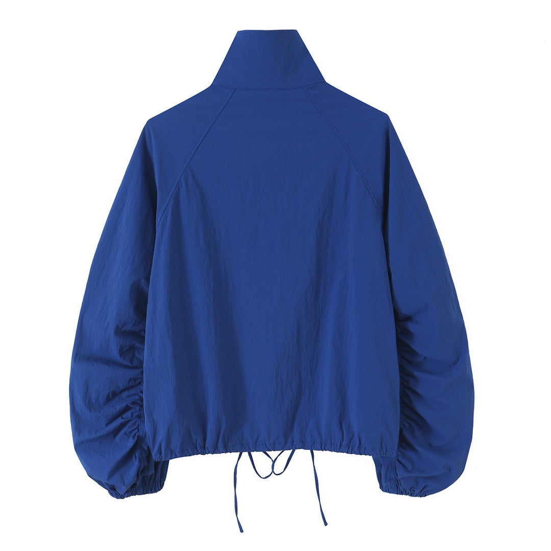 Damen Leichte wattierte Windjacke mit Stehkragen und Polka‑Dot‑Print Drune