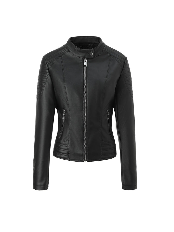 Damen Modische Kunstlederjacke Drune