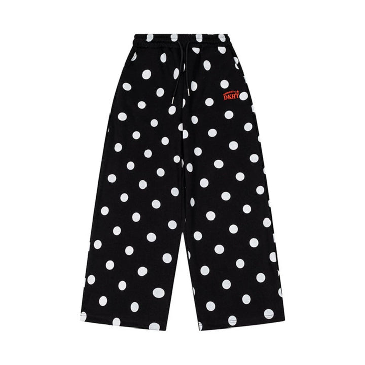 Damen Weite Culotte-Sweathose mit elastischem Komfortbund und Polka-Dot-Print Drune