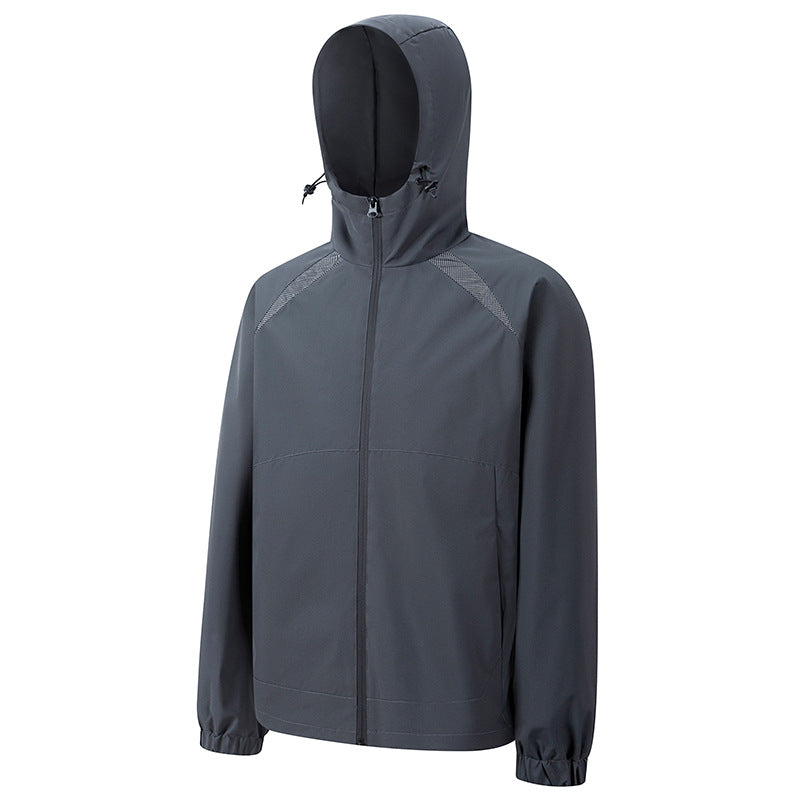 Herren Atmungsaktive Sportjacke mit Kapuze Drune