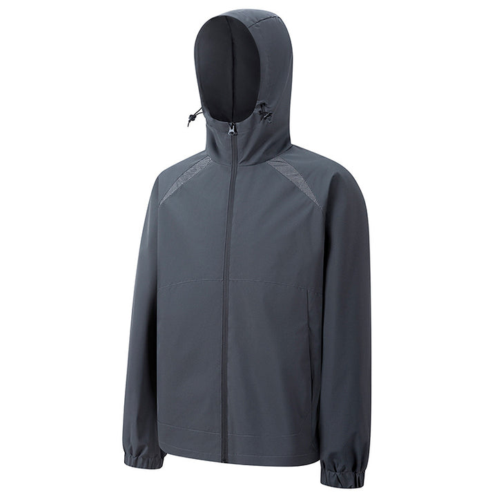 Herren Atmungsaktive Sportjacke mit Kapuze Drune