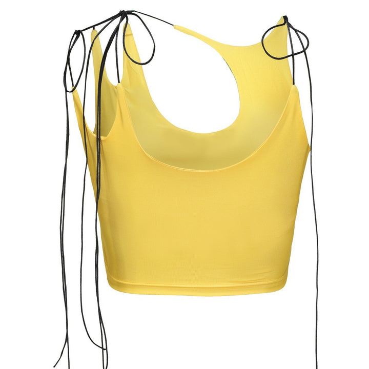 Damen Crop-Top mit asymmetrischem Dekolleté und verstellbaren Trägern Drune