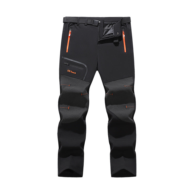 Herren Softshell-Outdoorhose mit verstärkten Kniepartien, wasserabweisenden Reißverschlüssen und ergonomischem Schnitt Drune