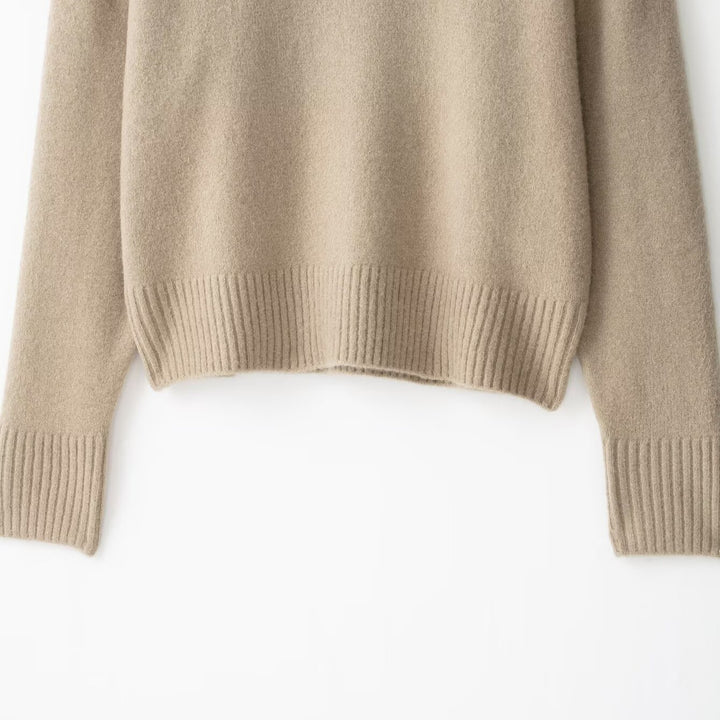 Damen Oversize-Feinstrickpullover mit Rundhalsausschnitt, überschnittener Schulter und extra langen Rippbündchen Drune