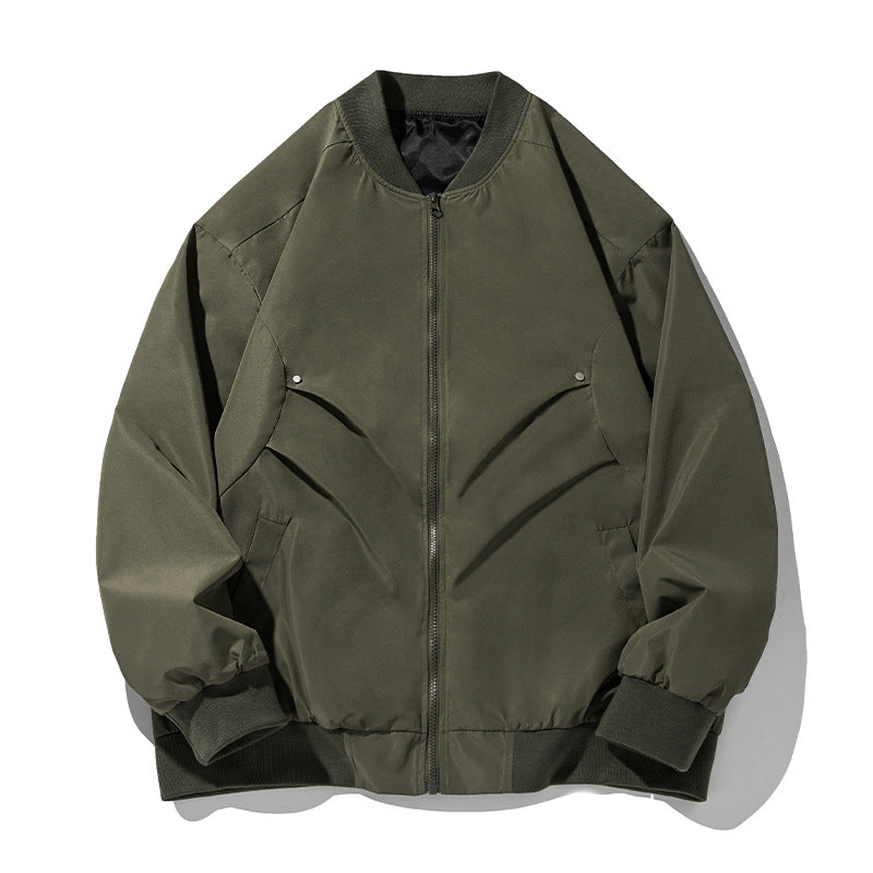 Unisex Oversize-Bomberjacke im Utility-Look mit Stehkragen und verdeckten Pattentaschen Drune