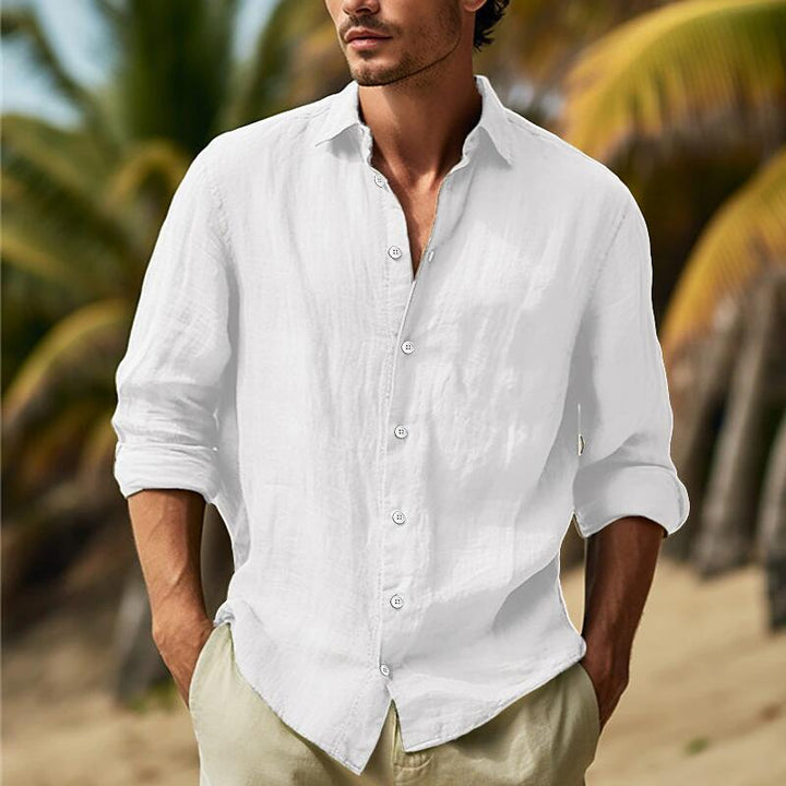 Herren hemd mit luftiger Passform und eleganter Knopfleiste Drune