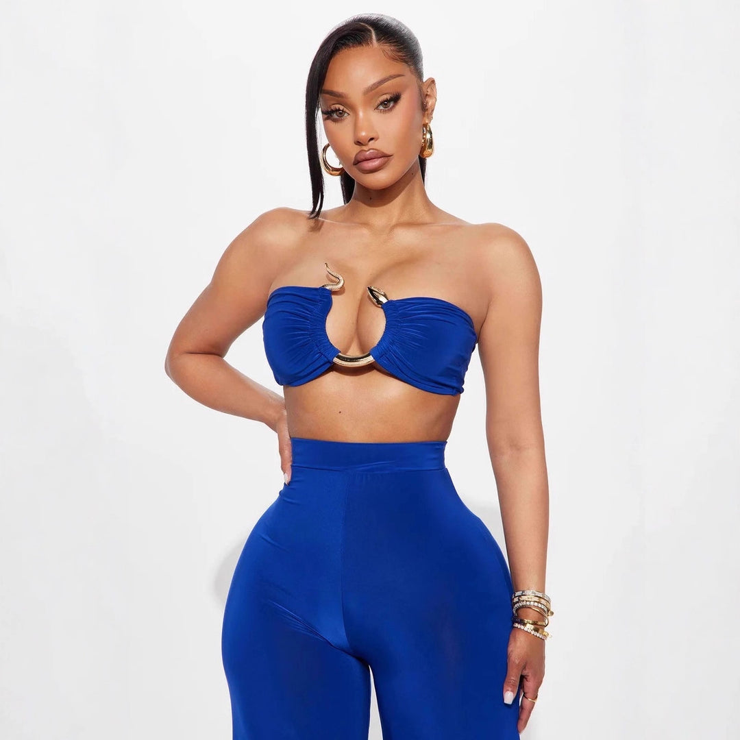 Damen Cut-Out Oberteil mit high-waisted Hose Drune