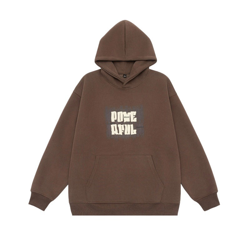 Unisex Oversized Kapuzenpullover mit Kängurutasche und markantem Frontprint Drune