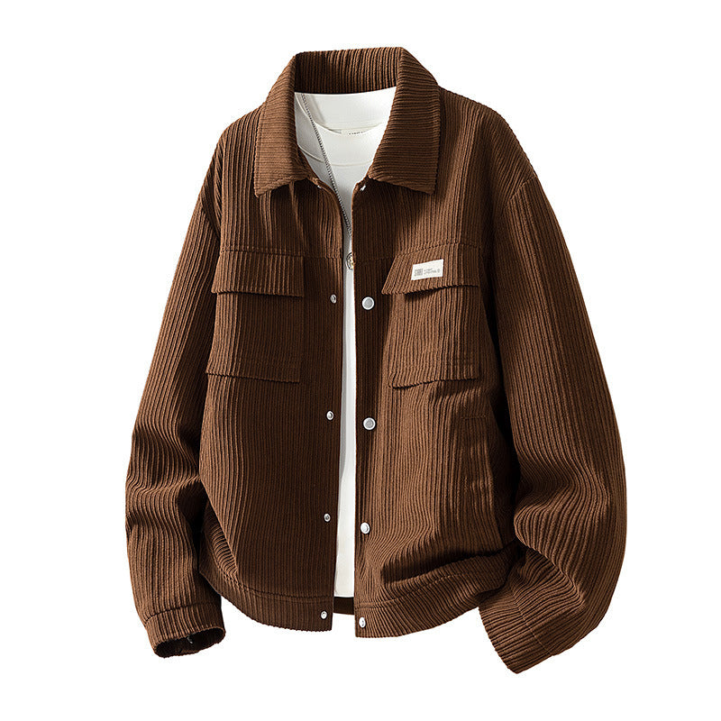 Herren Elegante Utility-Jacke aus Cord Drune