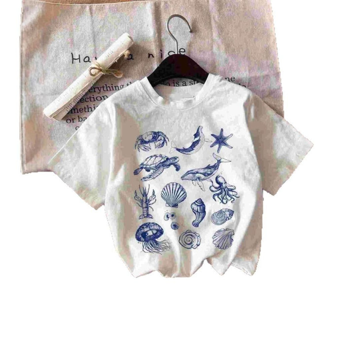Damen T-Shirt mit maritimem Motiv und kreativer Grafik Drune