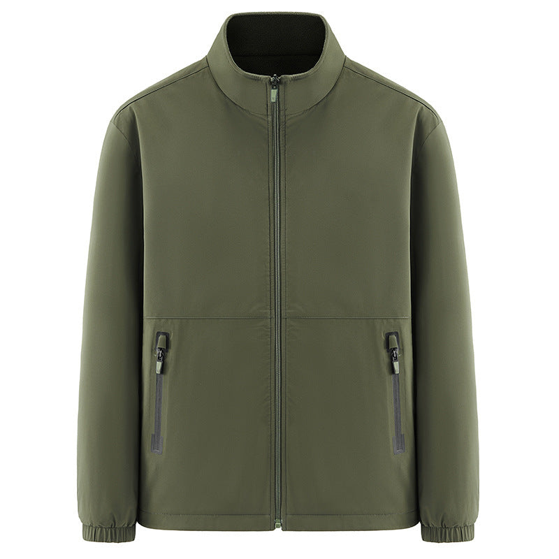 Herren Minimalistische technische Allwetter-Softshelljacke mit Stehkragen und wasserabweisenden Reißverschlüssen Drune