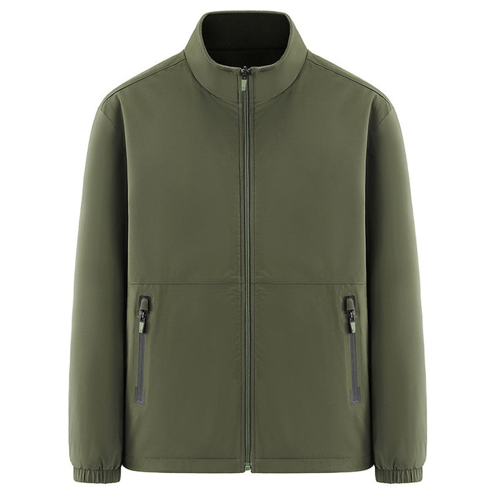 Herren Minimalistische technische Allwetter-Softshelljacke mit Stehkragen und wasserabweisenden Reißverschlüssen Drune