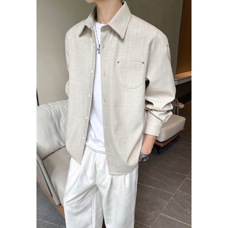 Herren Modische Langarm-Hemdjacke Drune