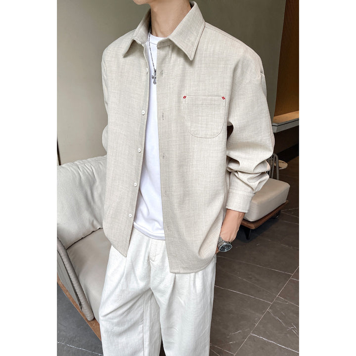 Herren Modische Langarm-Hemdjacke Drune