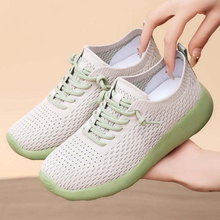 Damen Sportliche Freizeitsneakers mit elastischer Mesh-Oberfläche Drune