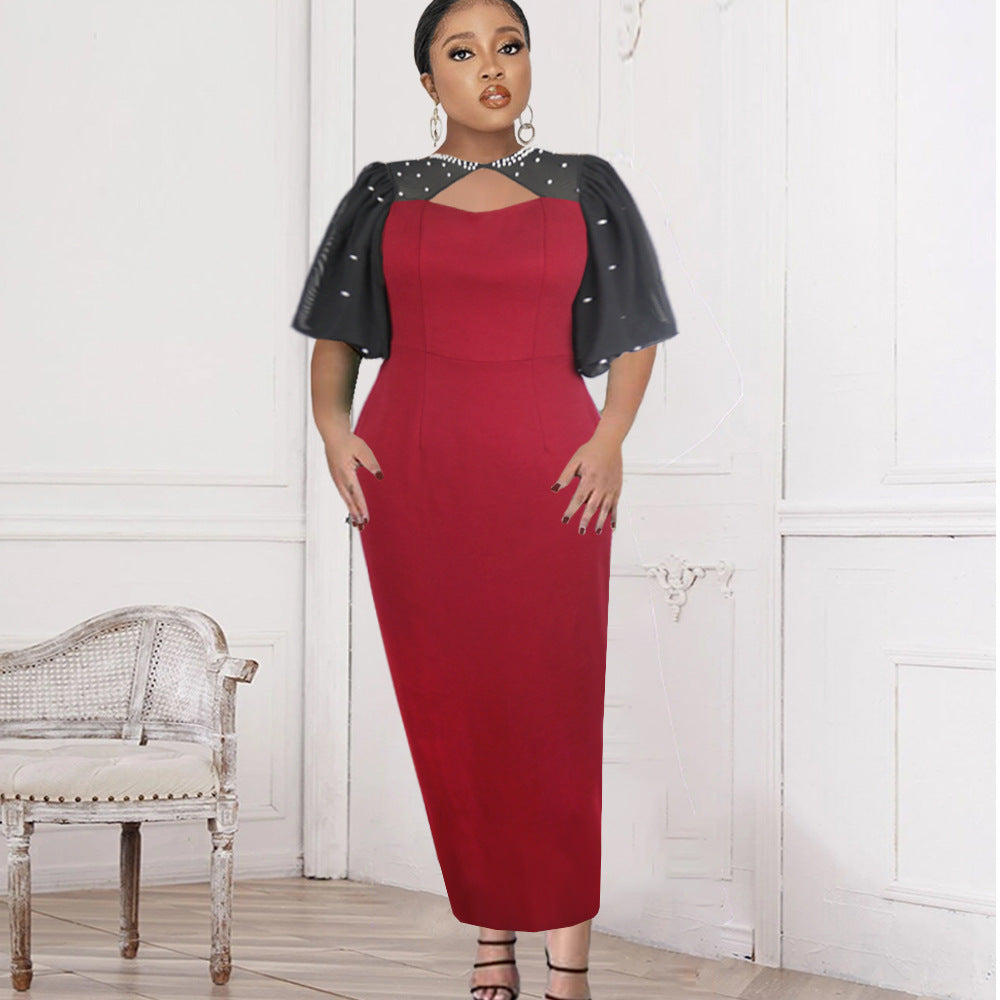 Damen Kleid mit eleganten transparenten Ärmeln Drune