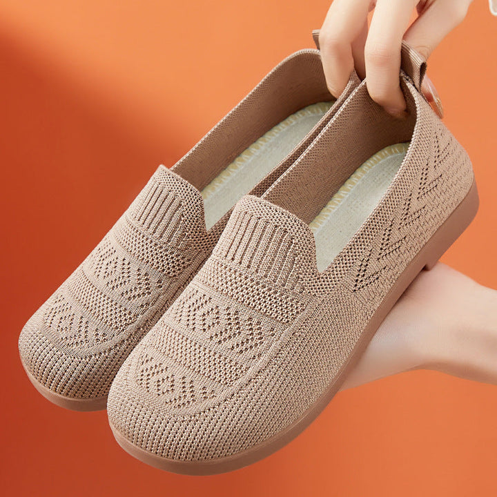 Damen Bequeme Slip-On Schuhe mit atmungsaktivem Netzwerkdesign Drune