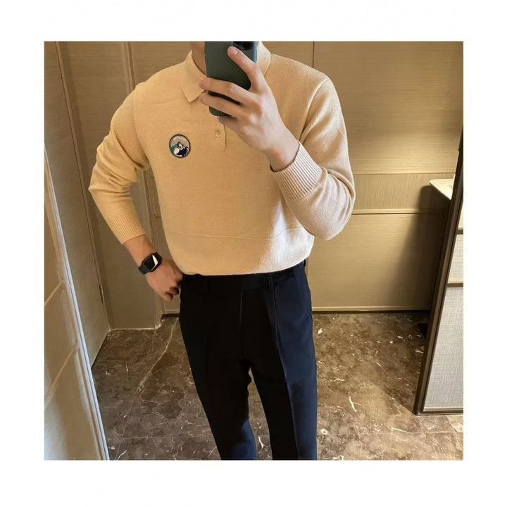 Herren lässiger Polo-Pullover aus hochwertigem Material Drune