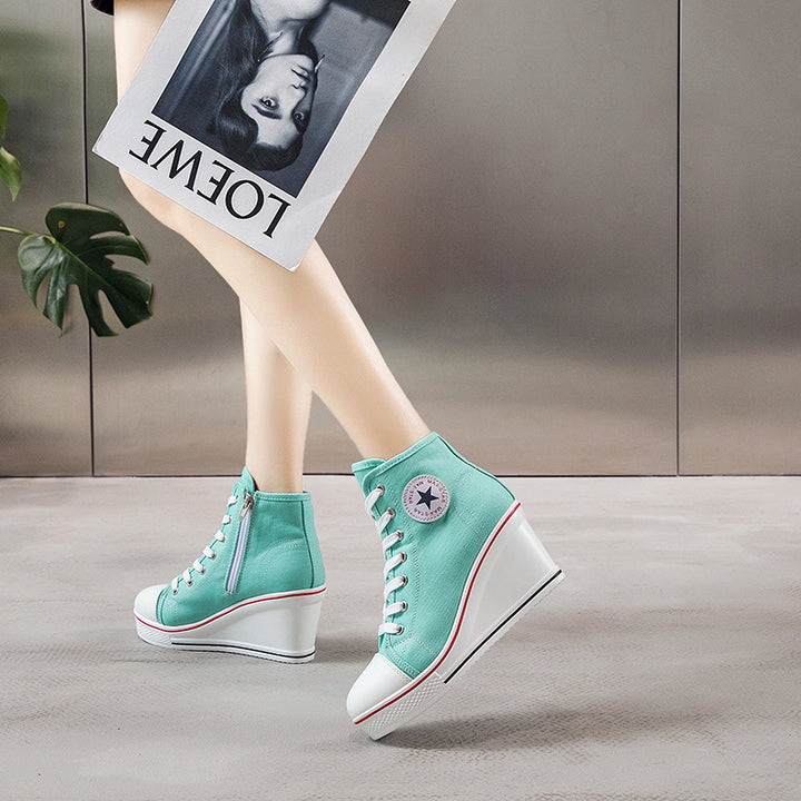 Drune | Einfache Canvas Stiefeletten Mit Liebesmotiv