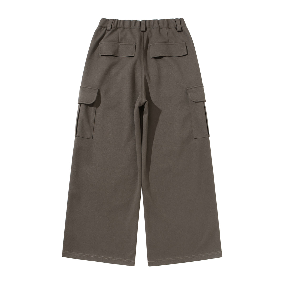 Damen Cropped Cargo-Hose mit weitem Bein und aufgesetzten Taschen Drune