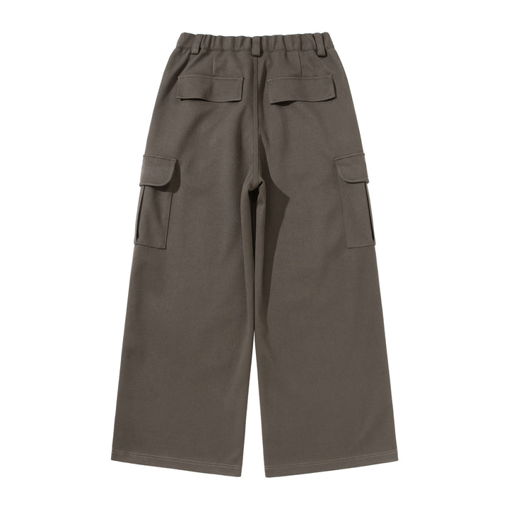 Damen Cropped Cargo-Hose mit weitem Bein und aufgesetzten Taschen Drune