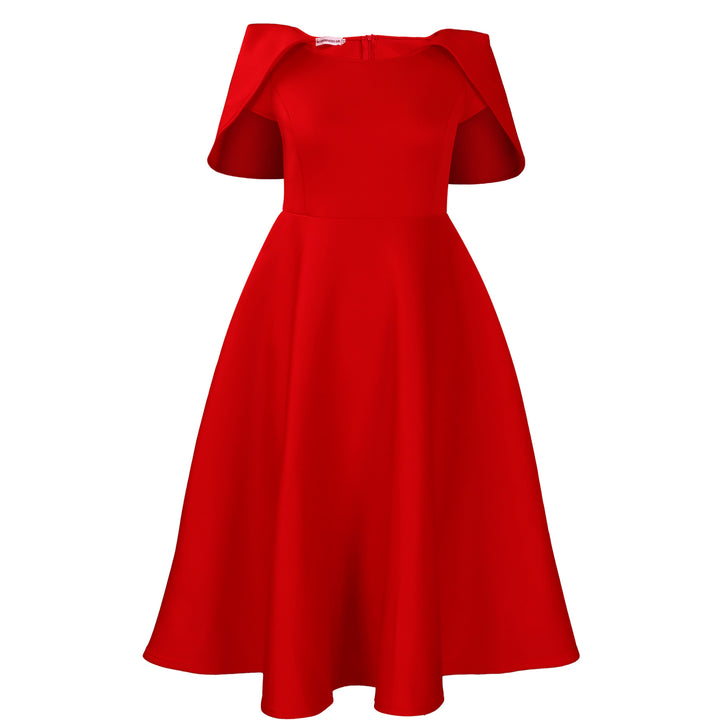 Damen Festliches Kleid mit dramatischem Cape Drune